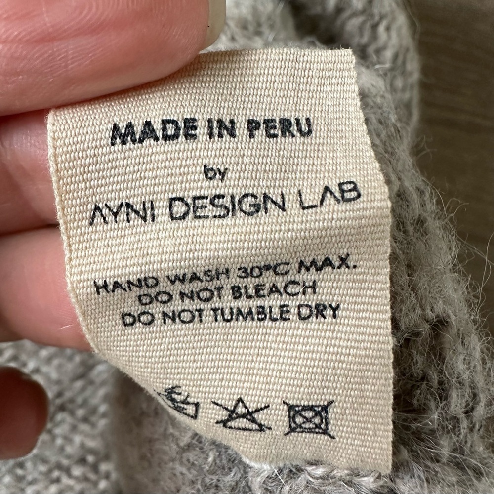Nwot New Ayni Lupuna Asymmetrical Alpaca Sweater Dress Sz M Made In Peru — image 8 of 8